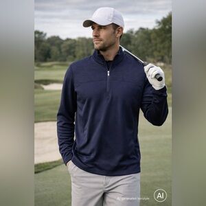 Callaway Men's Dark Blue Zip-Up Pullover